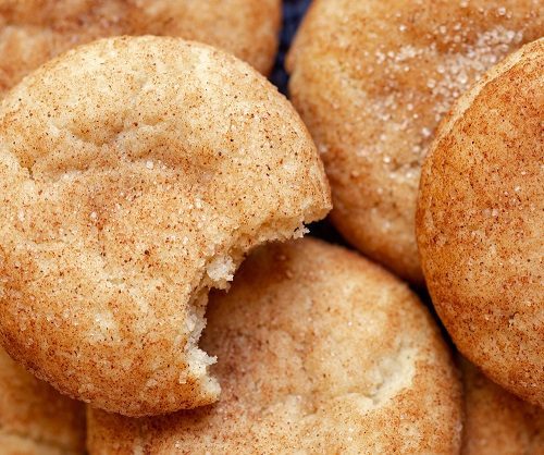 Close-up of snickerdoodle cookies
