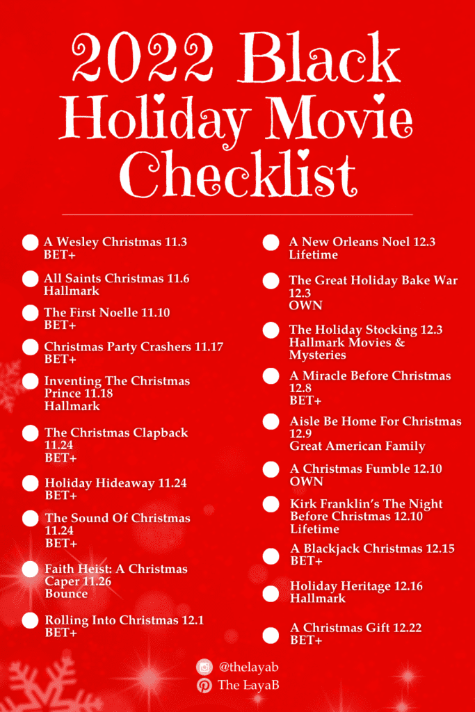 2022 Black Holiday Movie Checklist Pinterest